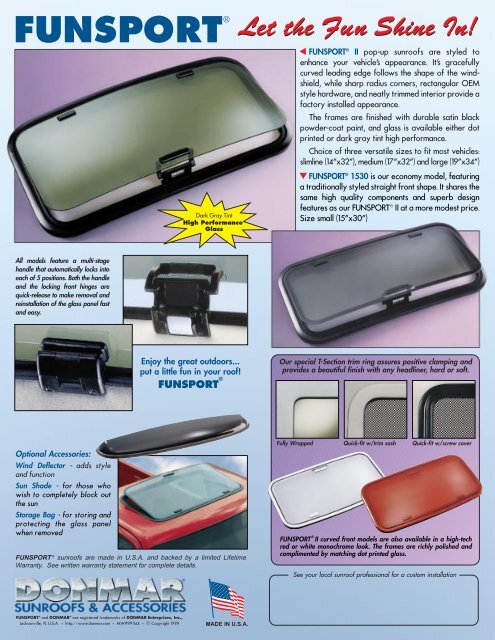 FUNSPORT Pop-Up Sunroofs