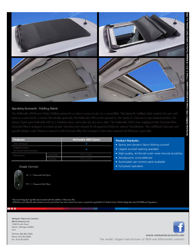 Webato H400 Folding Sunroof